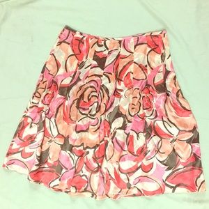 NY and Company Floral Silk Skirt